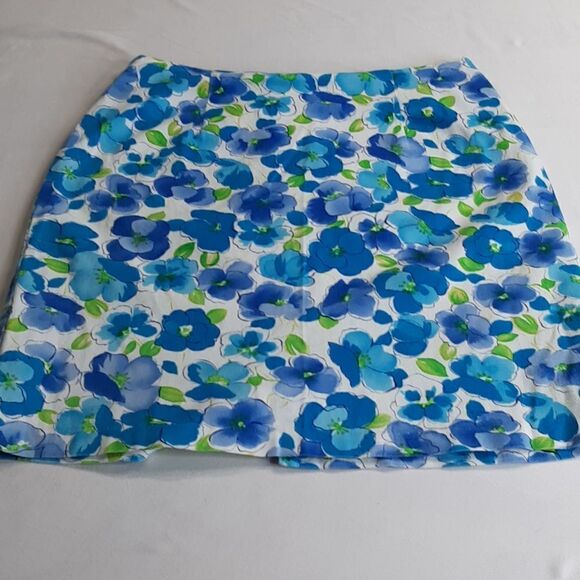 Briggs Blue floral sz 10 Skirt - Picture 1 of 8